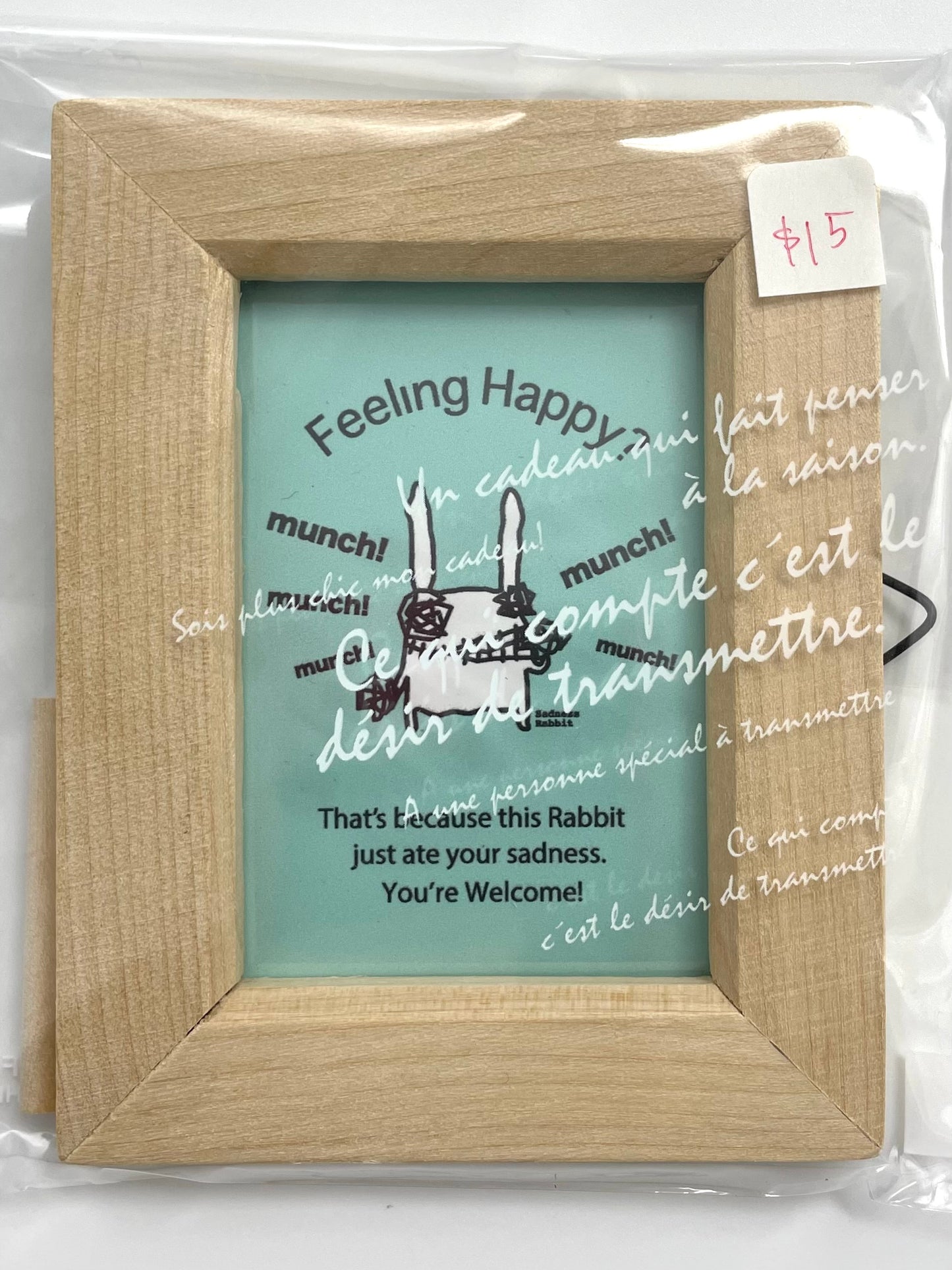 Sadness Rabbit: Mini Art Print with Picture Frame