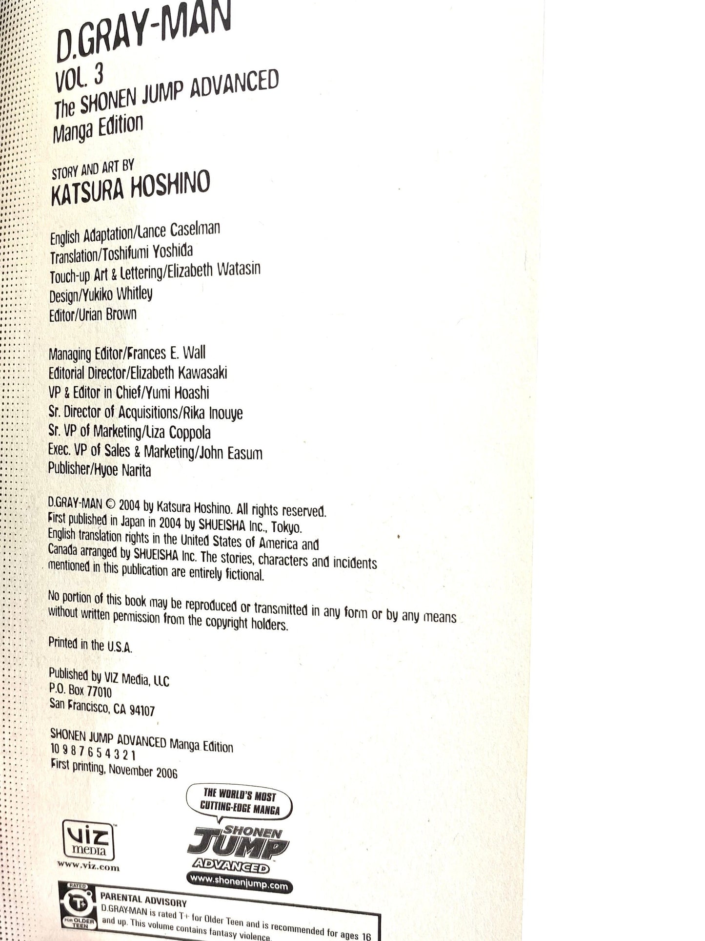 D.Gray-Man Vol.3_First Print-English Edition