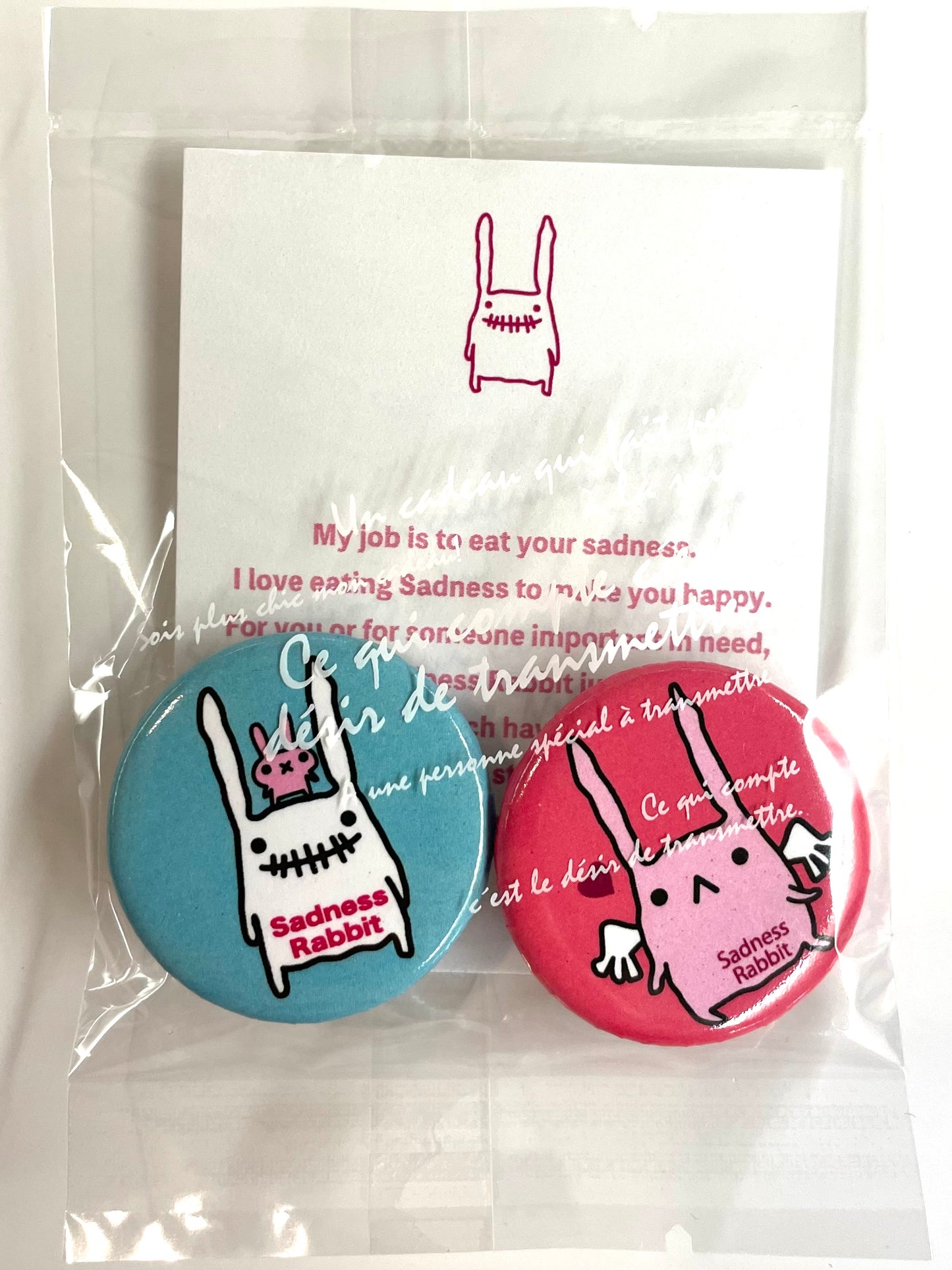 Sadness Rabbit: Botton Pin