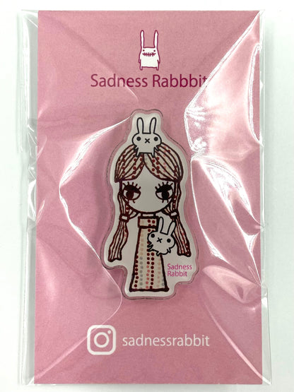 Sadness Rabbit: Acrylic Pin 2