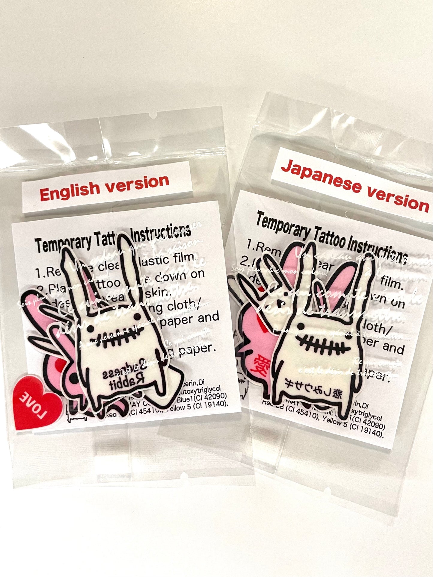 Sadness Rabbit: Temporary Tattoos