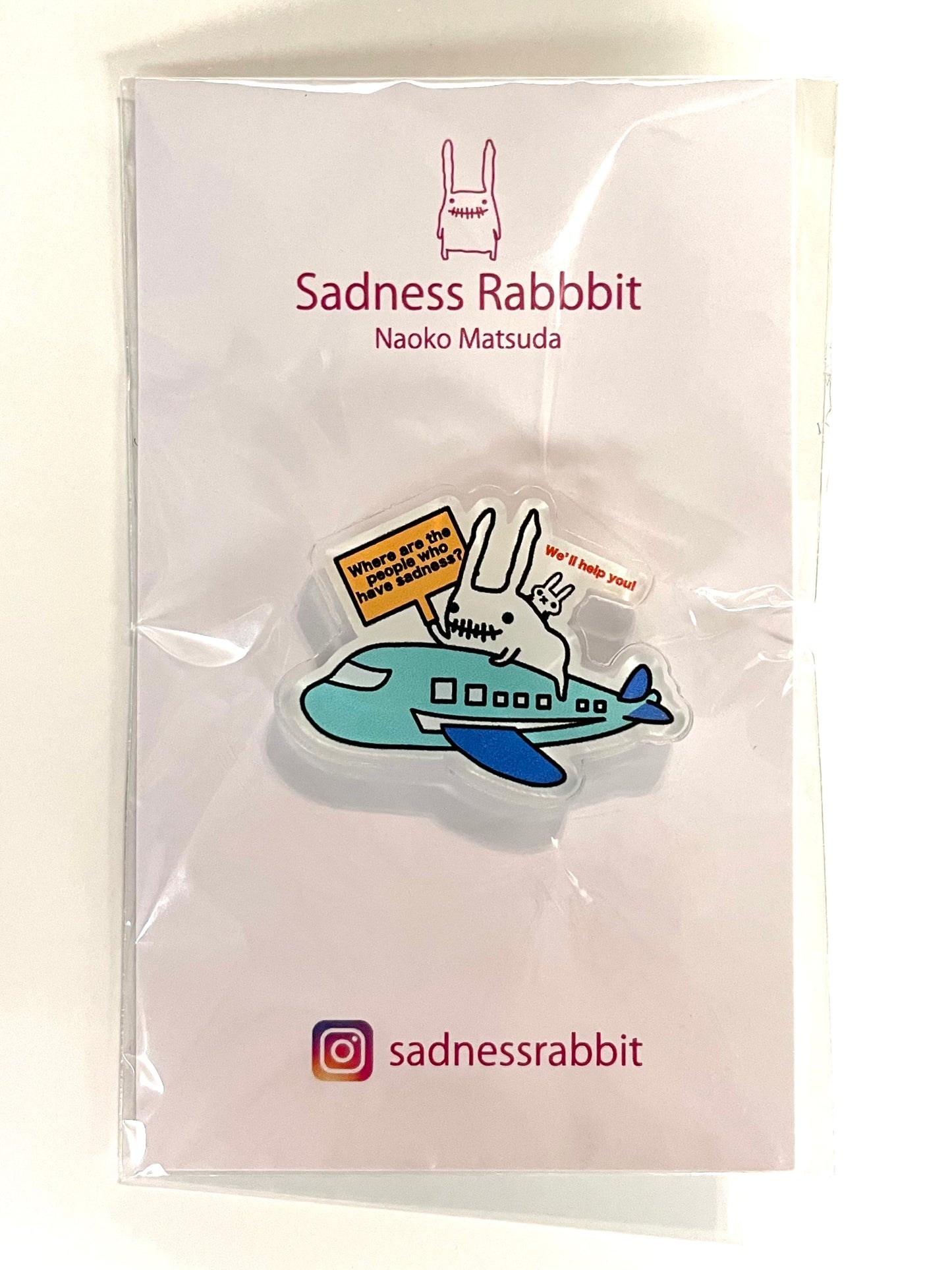 Sadness Rabbit: Acrylic Pin