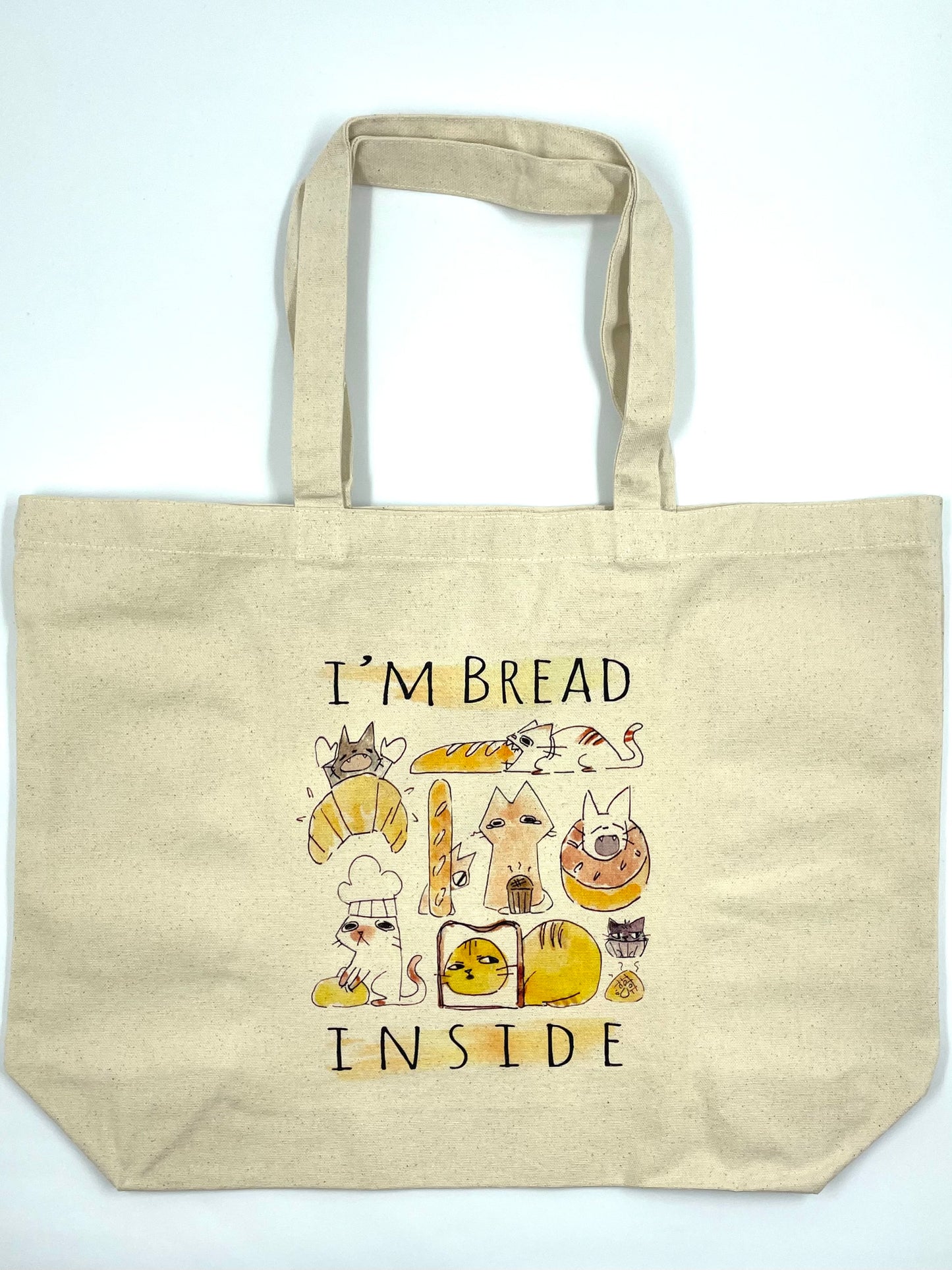 grapehoney: Im Bread Inside 15x19 Canvas Tote with Gusset