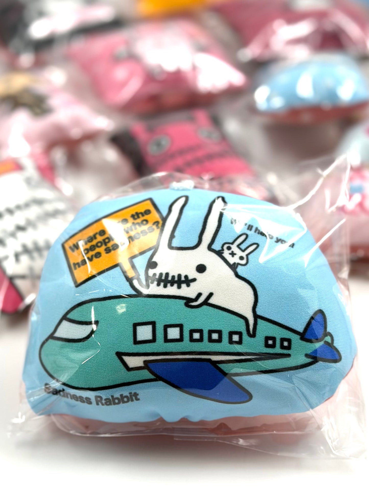 Sadness Rabbit: Pillow Keycharm