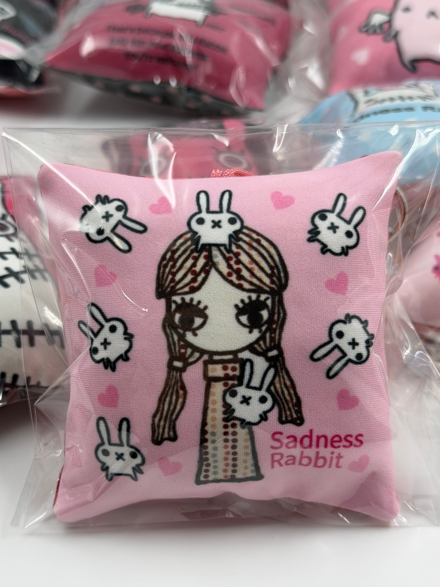 Sadness Rabbit: Pillow Keycharm