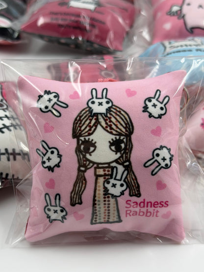 Sadness Rabbit: Pillow Keycharm