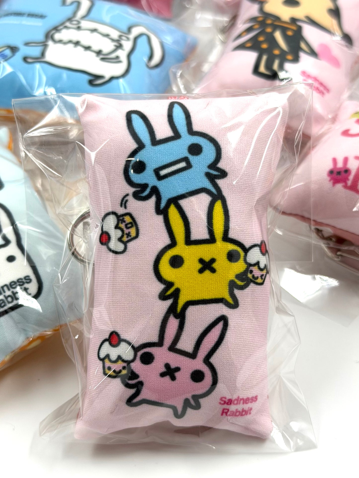 Sadness Rabbit: Pillow Keycharm