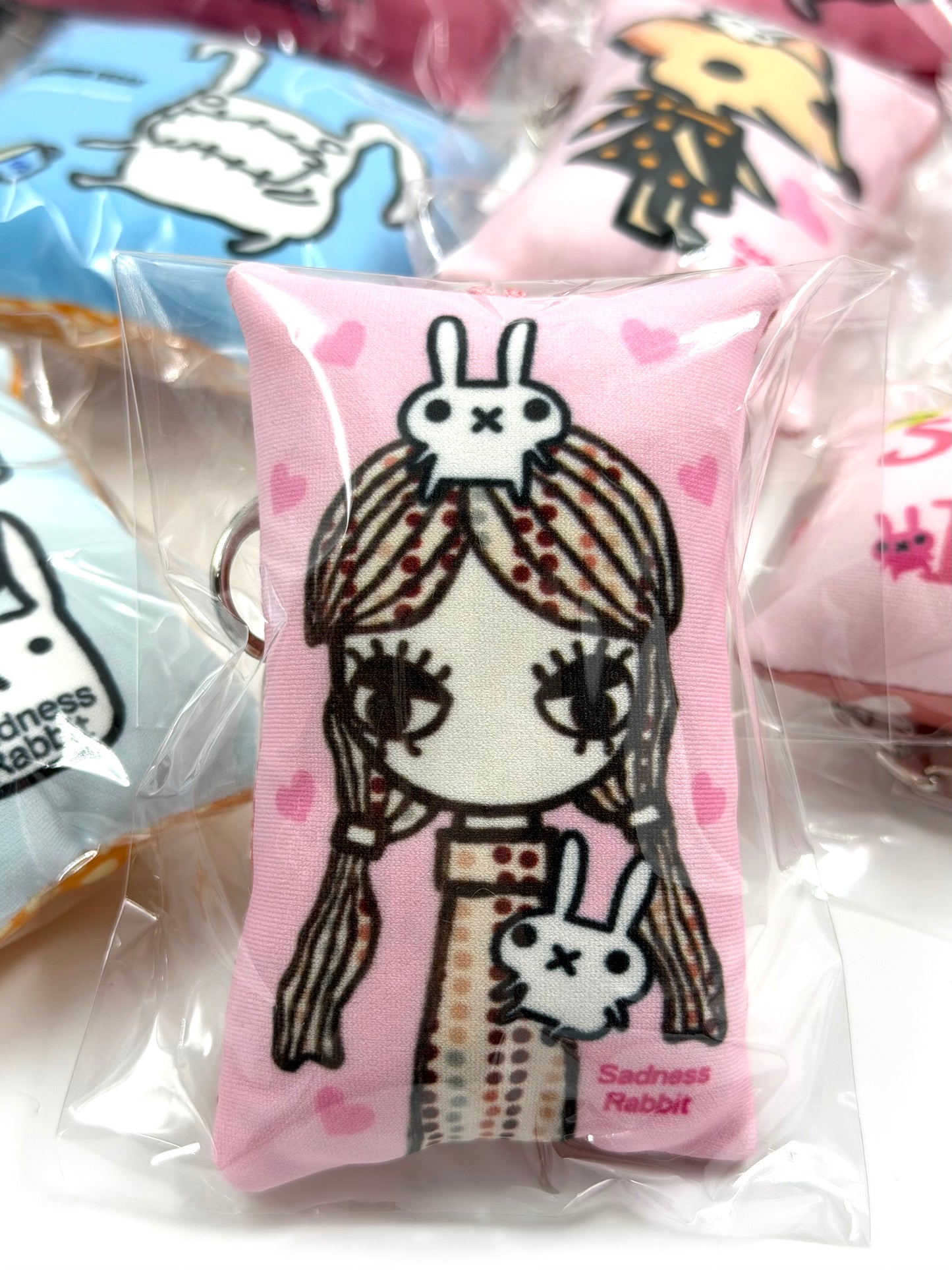 Sadness Rabbit: Pillow Keycharm
