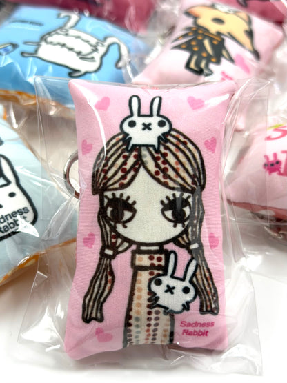 Sadness Rabbit: Pillow Keycharm