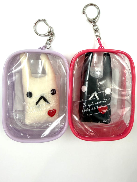 Sadness Rabbit: Mini Pouch Charm with mini rabbit