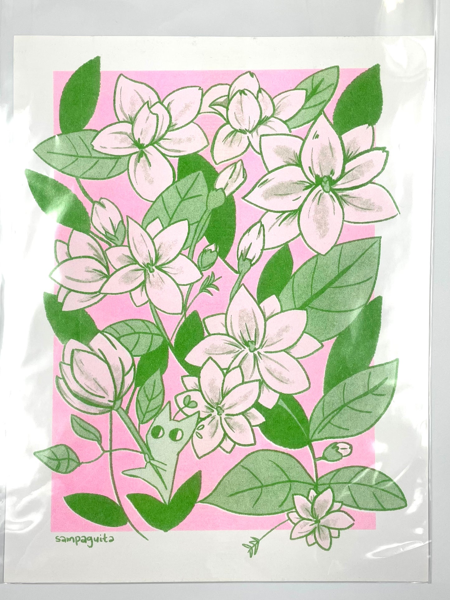 grapehoney: “Sampaguita” Riso Print