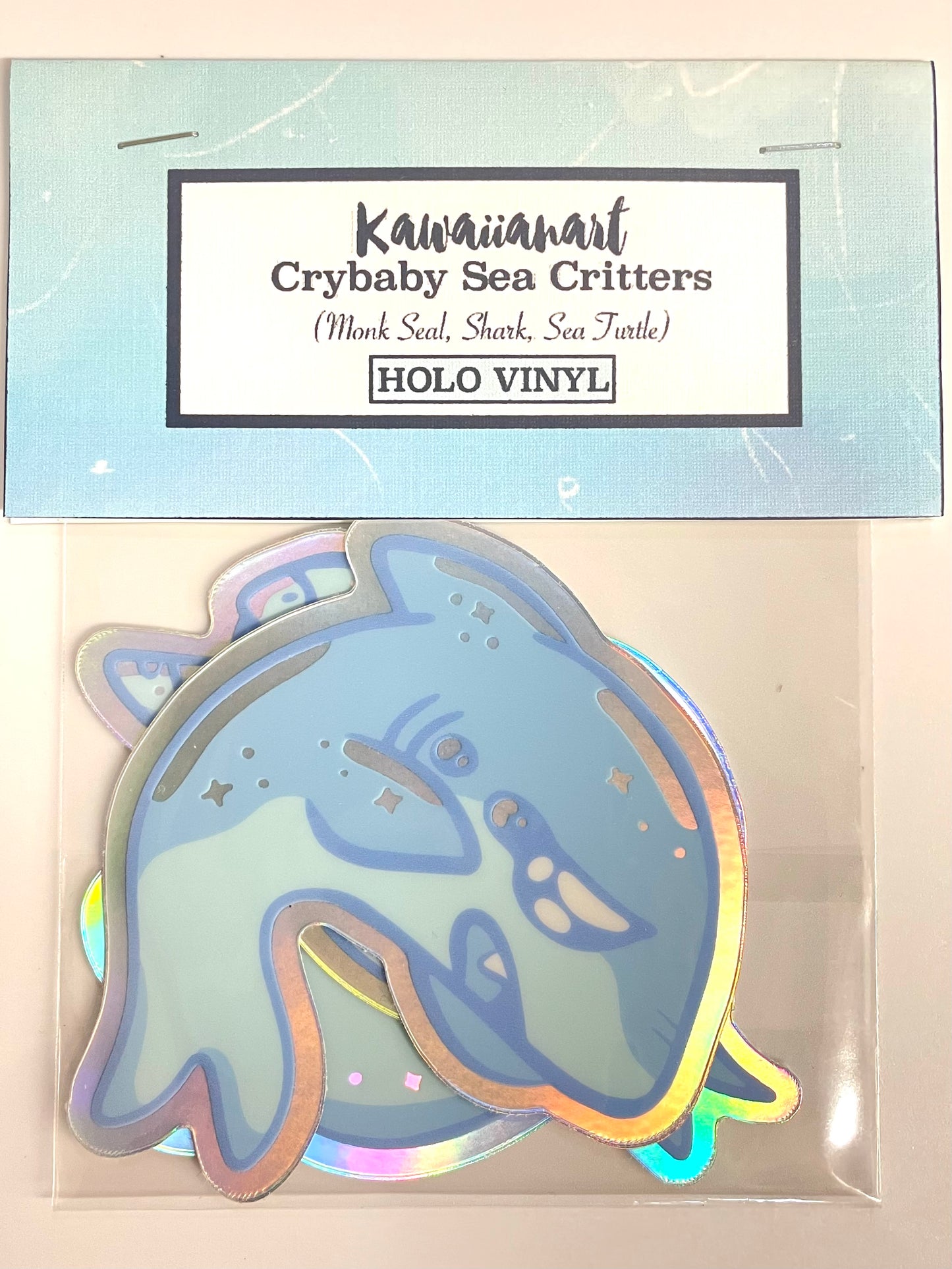 Kawaiianart:Crybaby Sea Critters Holo Vinyl sticker set