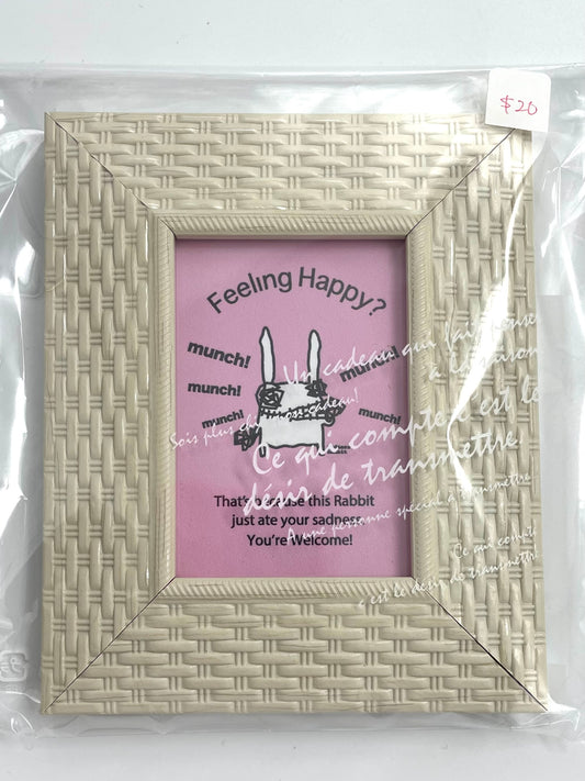 Sadness Rabbit: Mini Art Print with Picture Frame