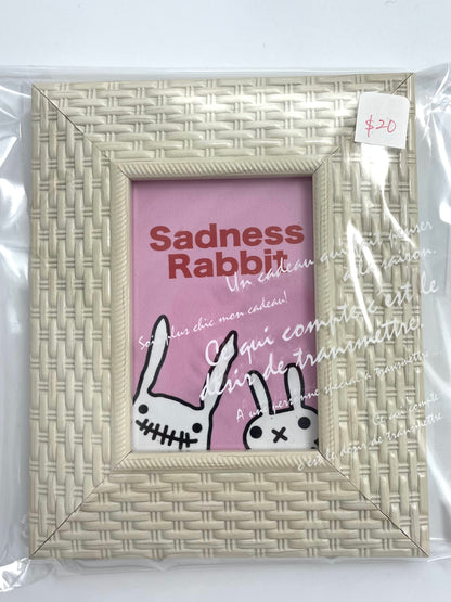 Sadness Rabbit: Mini Art Print with Picture Frame